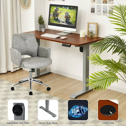 Ergonomic Leather Office Chair With Armrests