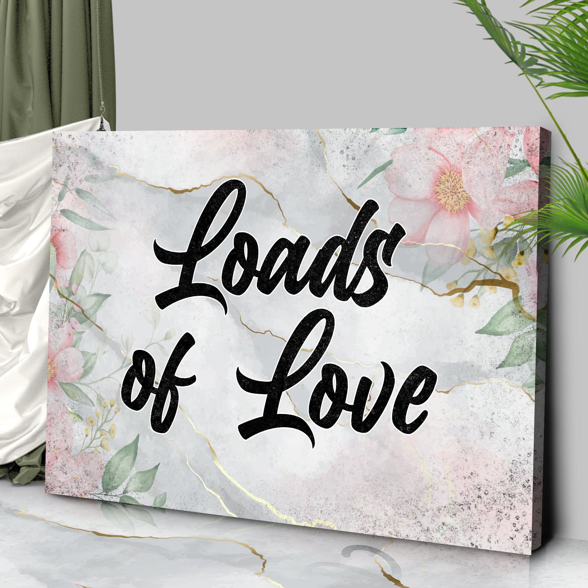 Rustic Valentine Saying Sign II canvas by Tailored Canvases, floral watercolor background on Tampa Home & Garden Store