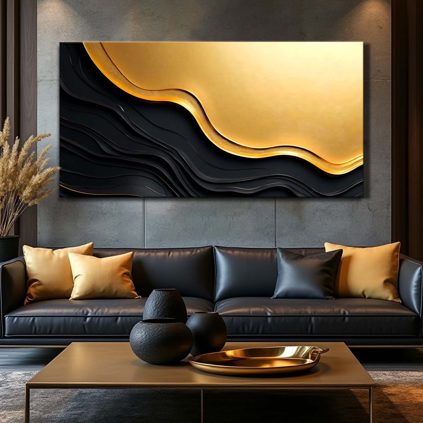 Black and gold minimalist abstract V canvas crafting canvas by Tailored Canvases on Tampa Home & Garden Store