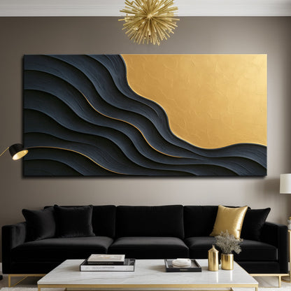 Black and Gold Minimalist Abstract XII canvas by Tailored Canvases, crafting canvas on Tampa Home & Garden Store