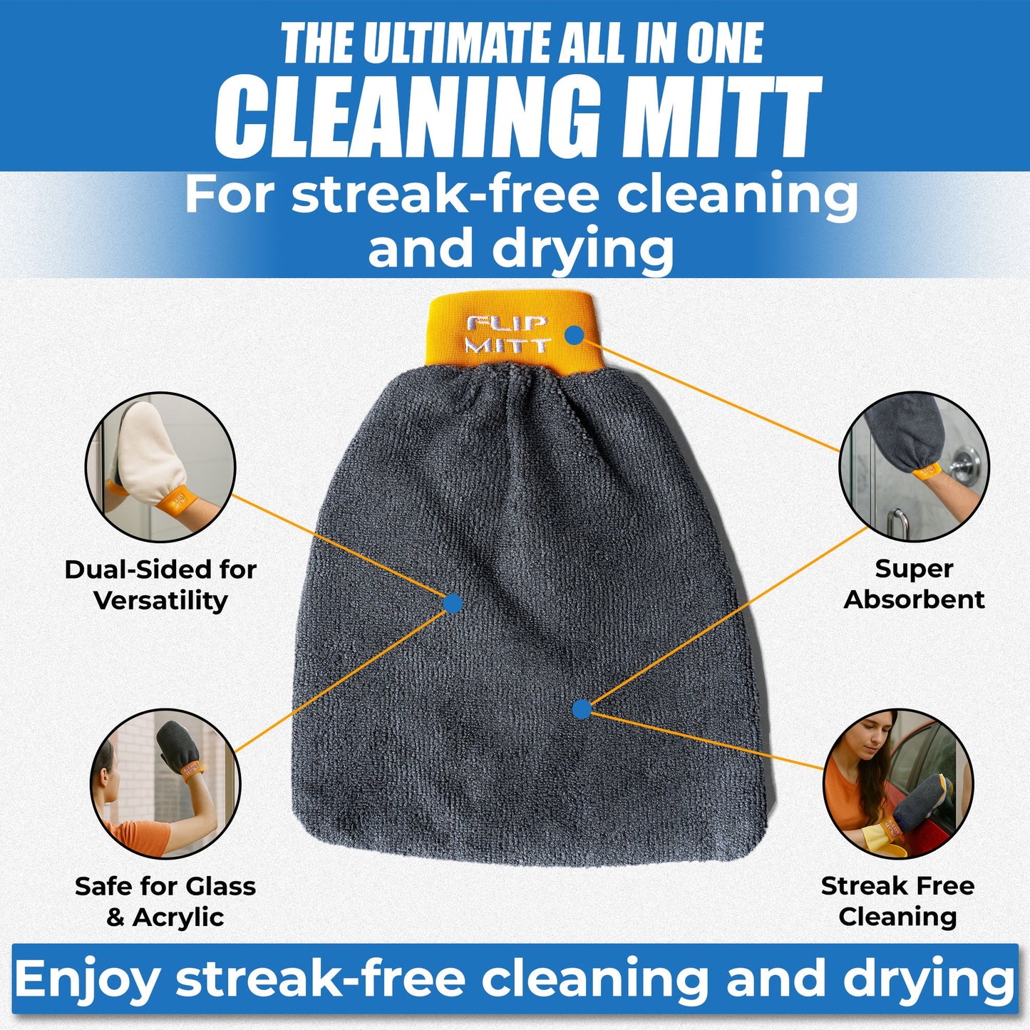 Flipper 2-in-1 Microfiber Aquarium Cleaning Mitt