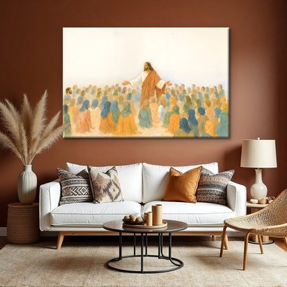 Canvas Jesus Speaking To Crowd Faith Wall Art by Tailored Canvases, religious scene on Tampa Home & Garden Store