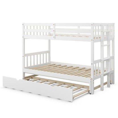 Literas dobles extraíbles con nido, escalera de madera - Espresso