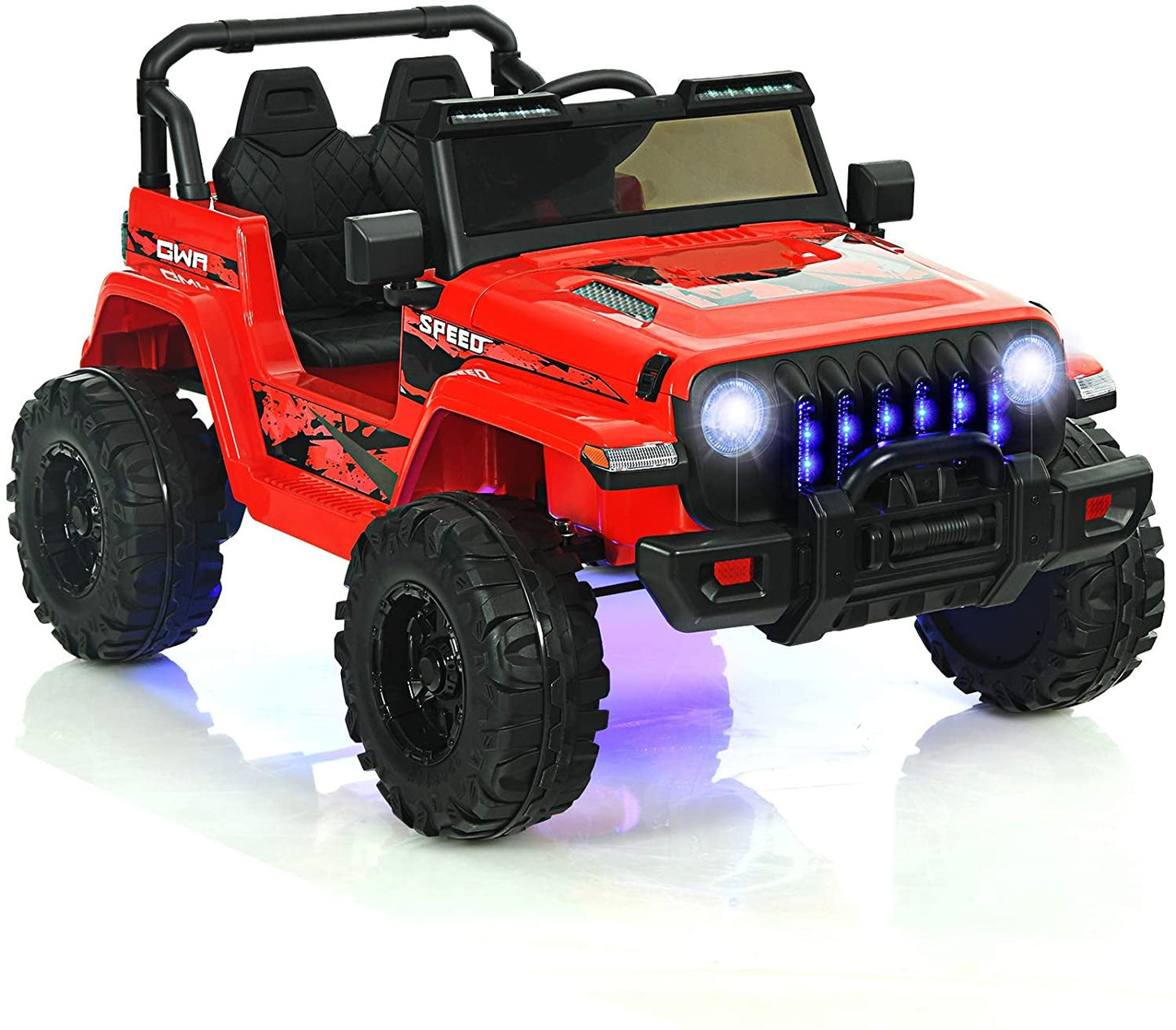 12V Kids Ride-on Jeep Car with 2.4 G Remote Control-Black & Green