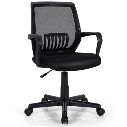 Sillón ejecutivo de malla de respaldo medio con soporte lumbar y altura ajustable