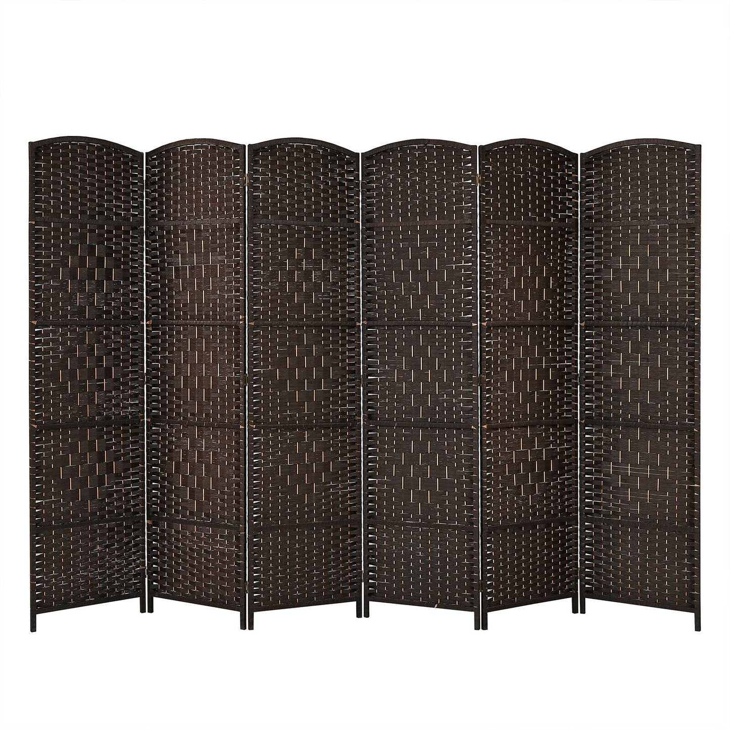 6.5Ft 6-Panel Weave Folding Fiber Room Divider Screen