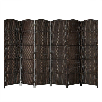 6.5Ft 6-Panel Weave Folding Fiber Room Divider Screen