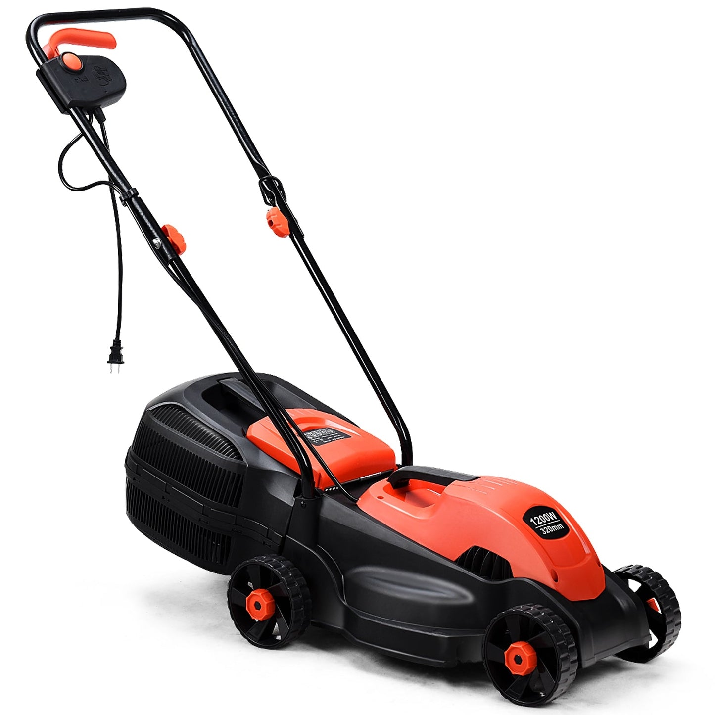 Cortacésped eléctrico con cable de empuje de 13 pulgadas con bolsa recolectora de hierba - Verde