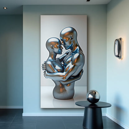 Canvas Eternal Love Figure Abstract Wall Art II by Tailored Canvases; metallic figures on Tampa Home & Garden Store