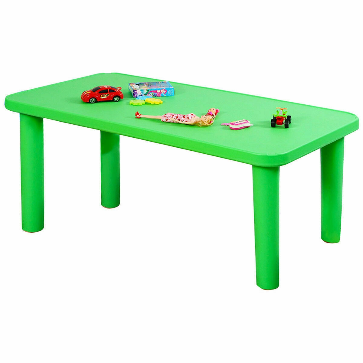 Kids portable plastic activity table DirectDeals in bright green with several toys on Tampa Home & Garden Store