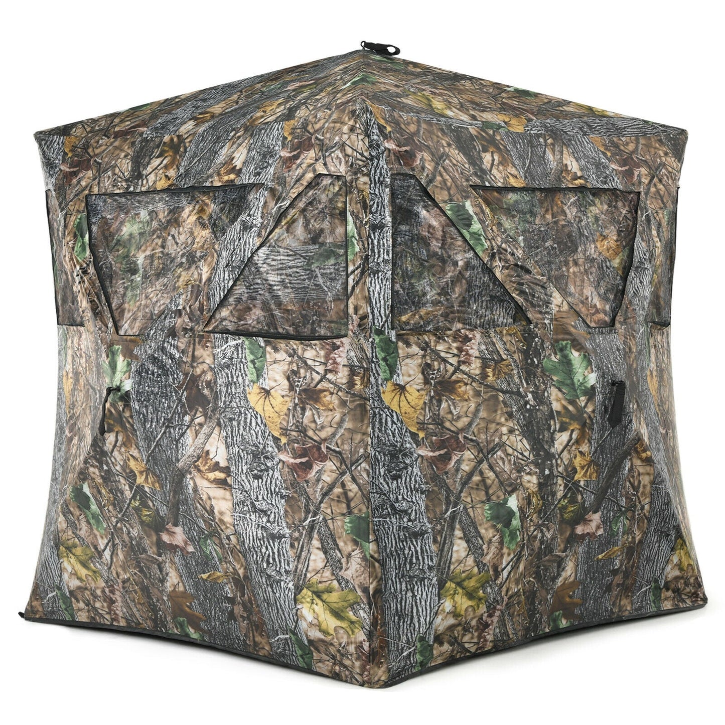 GemGear 3-person portable pop-up ground hunting blind in camo with tie-downs and mesh windows on Tampa Home & Garden Store