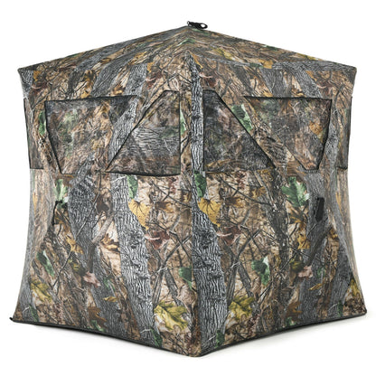 GemGear 3-person portable pop-up ground hunting blind in camo with tie-downs and mesh windows on Tampa Home & Garden Store