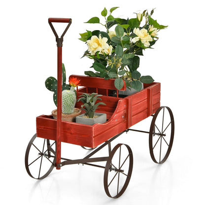 Cama de jardín de madera con ruedas metálicas para jardín o patio - Azul
