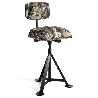 Swivel hunting chair on camouflage tripod with detachable backrest, GemGear camo stool on Tampa Home & Garden Store