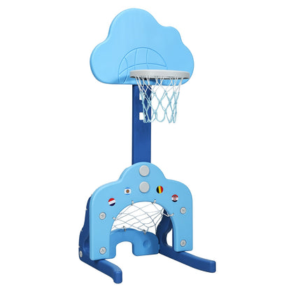 3-in-1 Kids Basketball Hoop Set with Balls-Green