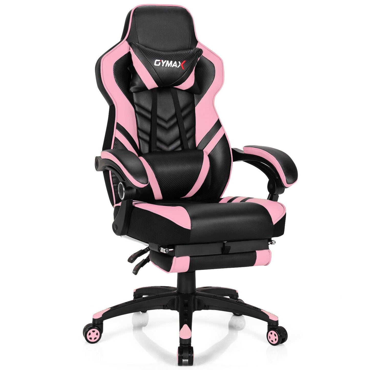 Adjustable Gaming Chair with Footrest for Home Office-Green