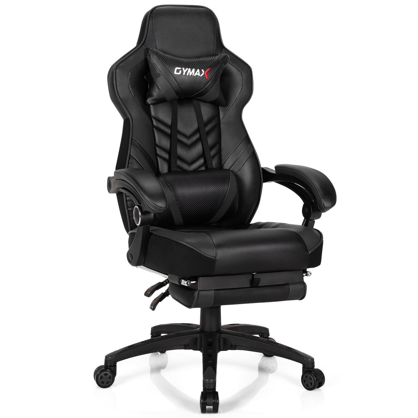 Adjustable Gaming Chair with Footrest for Home Office-Green