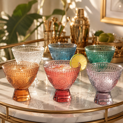 Elegant Hobnail Martini Glasses Set of Six