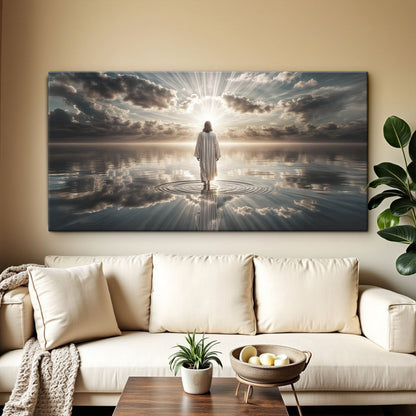 Walking on Water Faith Wall Art III canvas by Tailored Canvases; serene sunrise over calm sea on Tampa Home & Garden Store