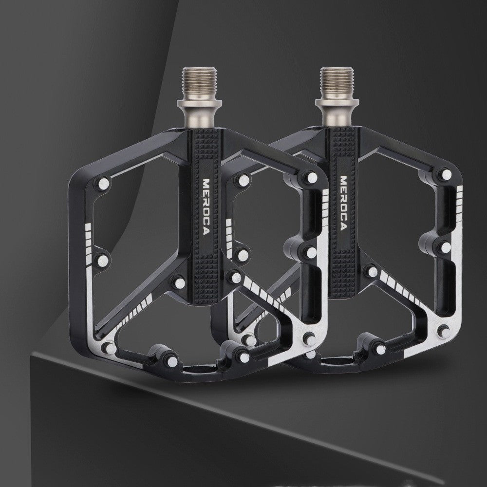 Stevvex aluminum flat bicycle pedals with non-slip grip, black, pair on Tampa Home & Garden Store