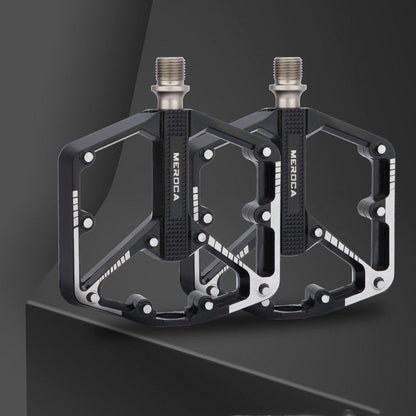 Stevvex aluminum flat bicycle pedals with non-slip grip, black, pair on Tampa Home & Garden Store