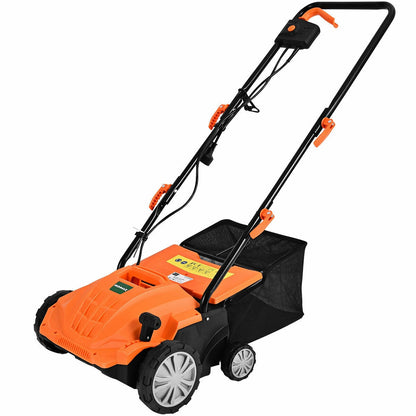 Escarificador eléctrico de 13 pulgadas y 12 amperios con bolsa recolectora y cuchillas extraíbles - Verde