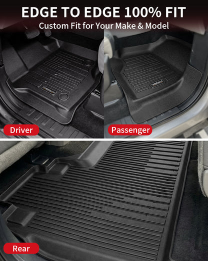 Umbrauto all-weather floor mats for Ford F-150 SuperCab, front & rear, black TPE liners on Tampa Home & Garden Store