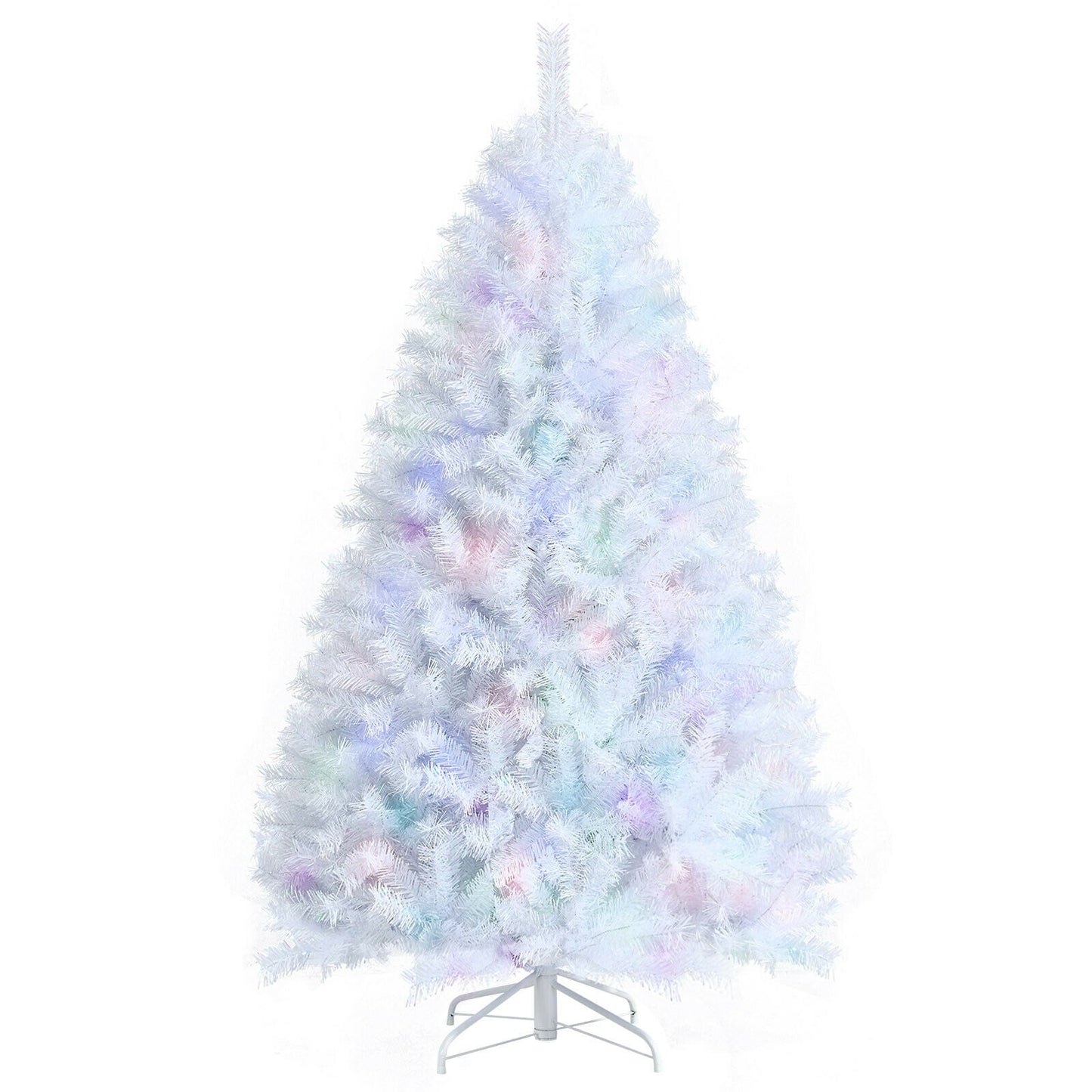 Árbol de Navidad artificial de oropel iridiscente de 1,8 m con 792 puntas de ramas