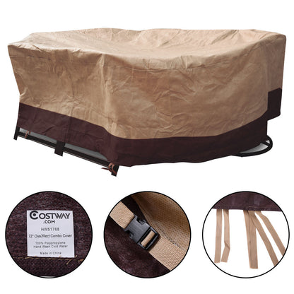 Cubierta impermeable para mesa de jardín ovalada/redonda de 72 pulgadas