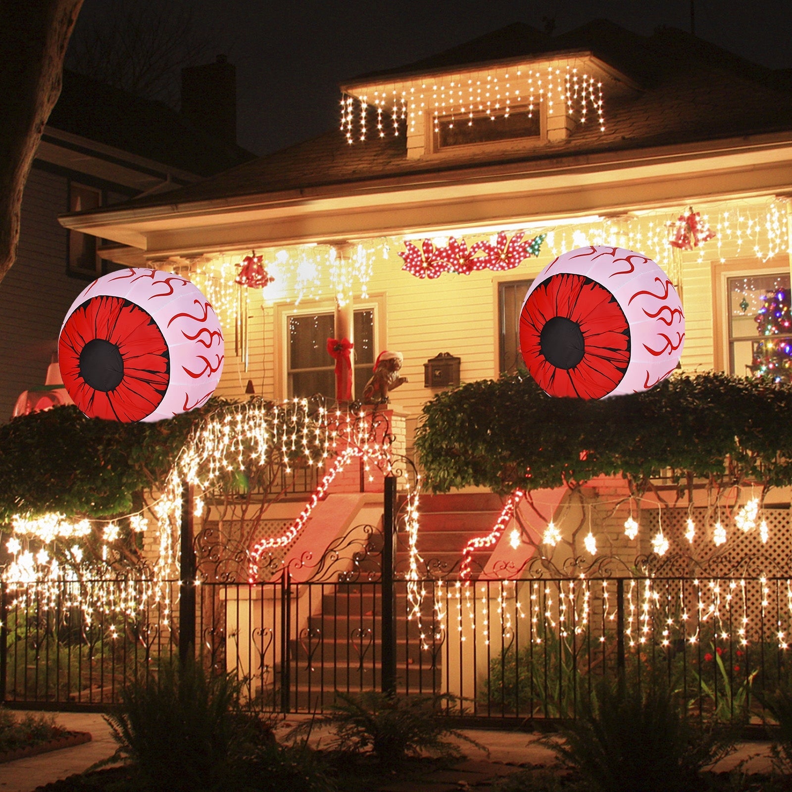 Inflatable eyeballs 2-pack, 3 ft tall, white with red veins and red irises, DirectDeals on Tampa Home & Garden Store