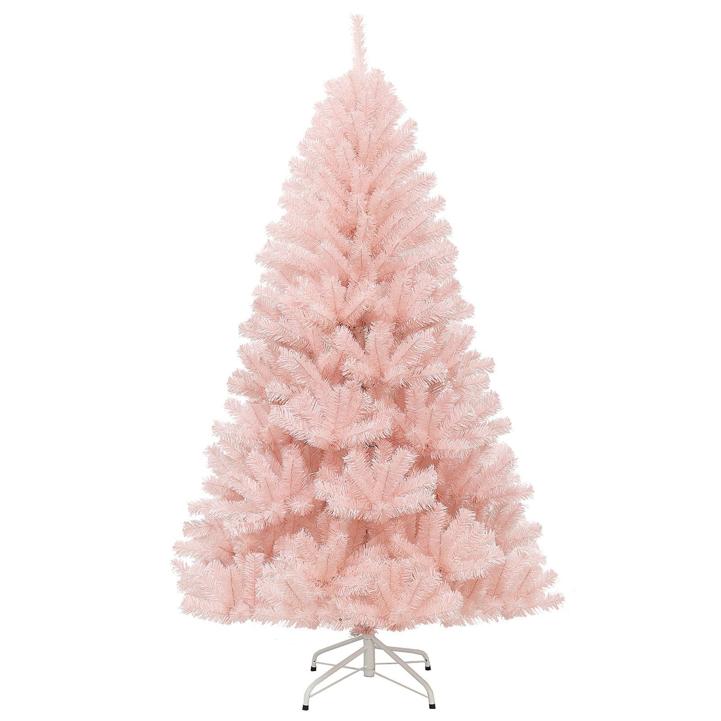 6/7 ft pink artificial Christmas tree hinged full fir on white metal stand DirectDeals on Tampa Home & Garden Store
