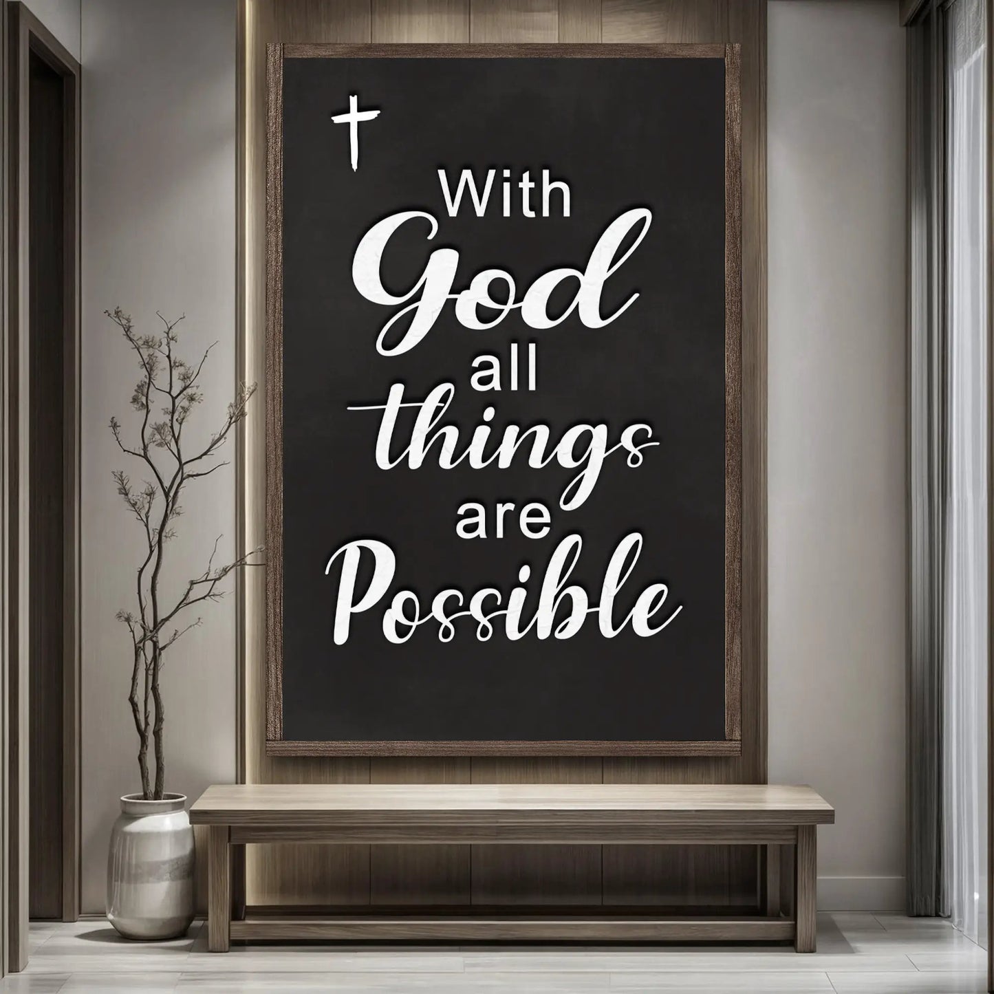 Canvas Faith Sign V Tailored Canvases white script on black chalkboard with wood frame on Tampa Home & Garden Store