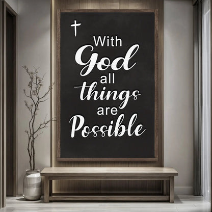 Canvas Faith Sign V Tailored Canvases white script on black chalkboard with wood frame on Tampa Home & Garden Store
