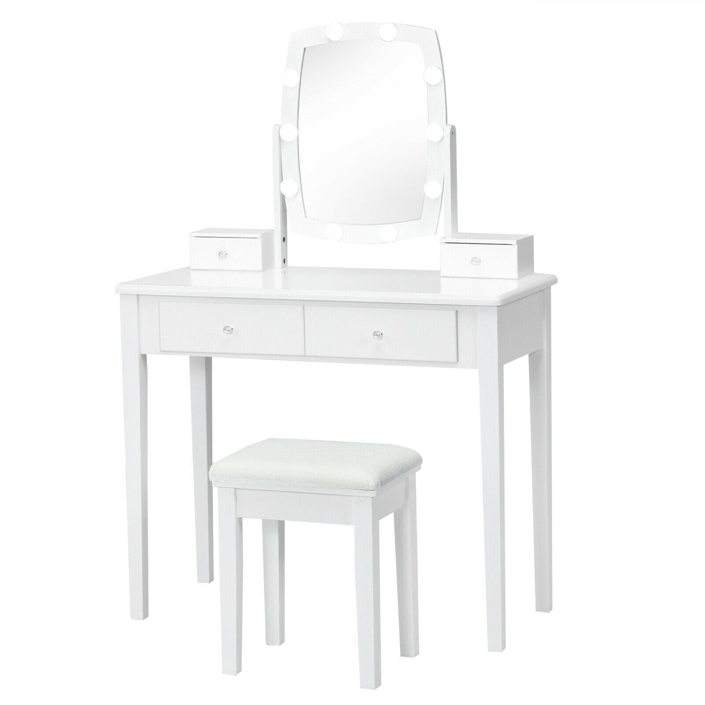 Tocador con Espejo Iluminado para Dormitorio y Vestidor - Negro