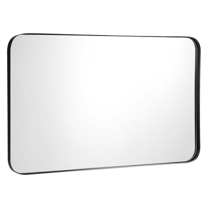 Espejo rectangular de pared con marco metálico de 32 x 20 pulgadas - Dorado