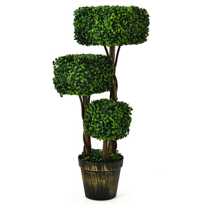 Árbol de boj artificial de 36 pulgadas con protección UV para interiores y exteriores