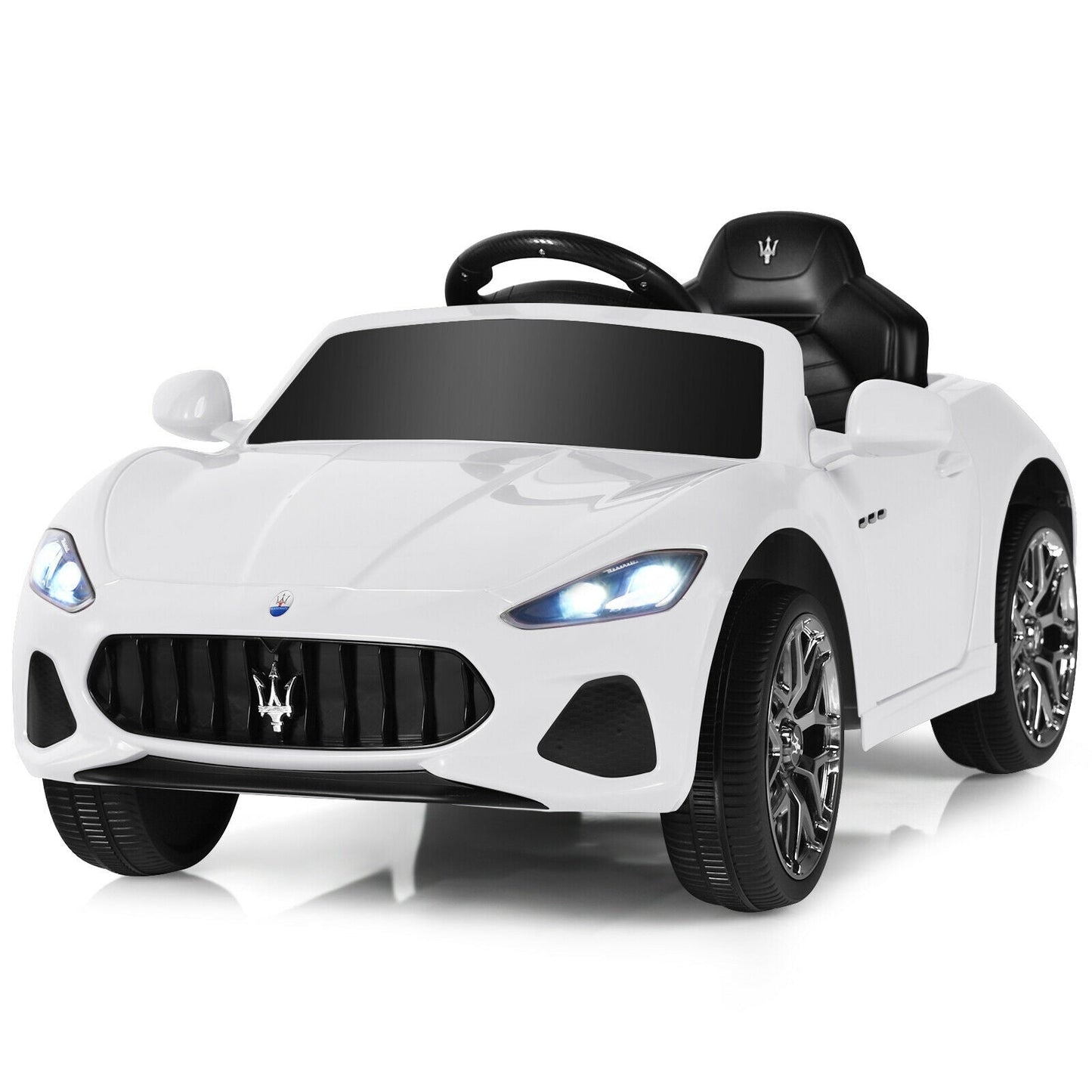 12V Kids Ride-On Car with Remote Control and Lights-Pink