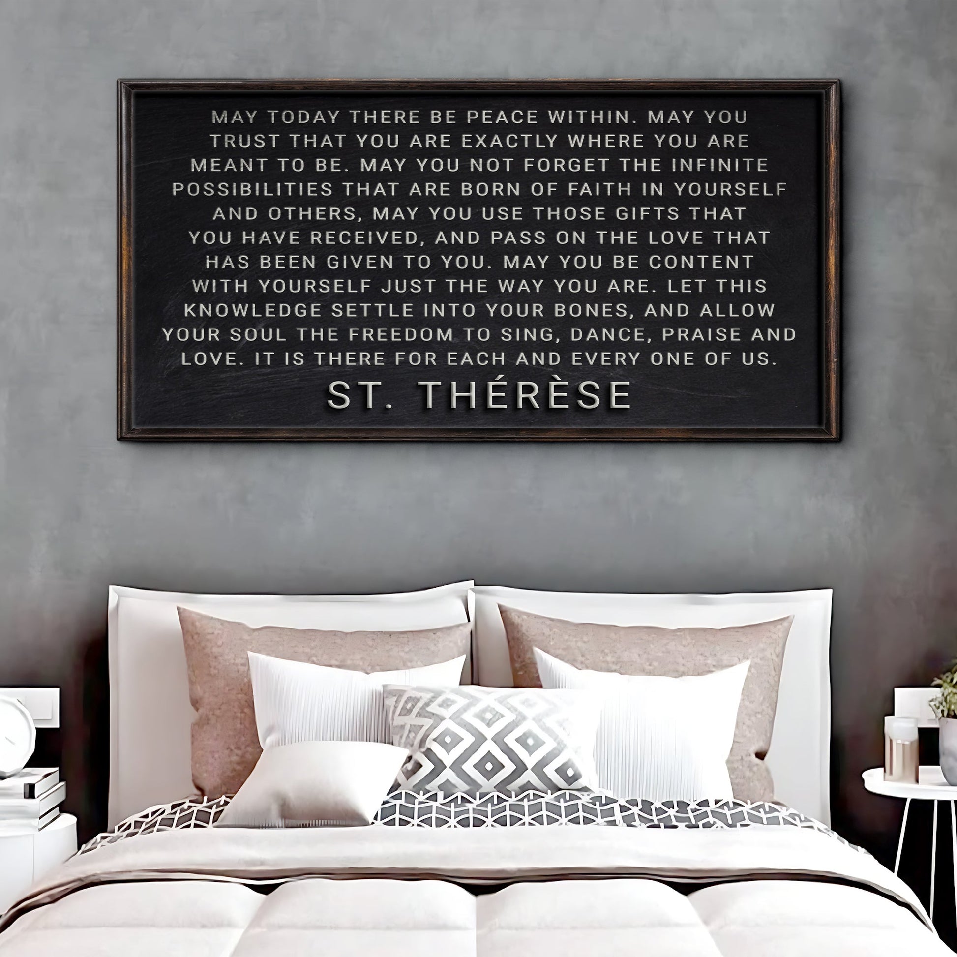 Faith sign canvas May Today There Be Peace Within by Tailored Canvases, black lettering on Tampa Home & Garden Store
