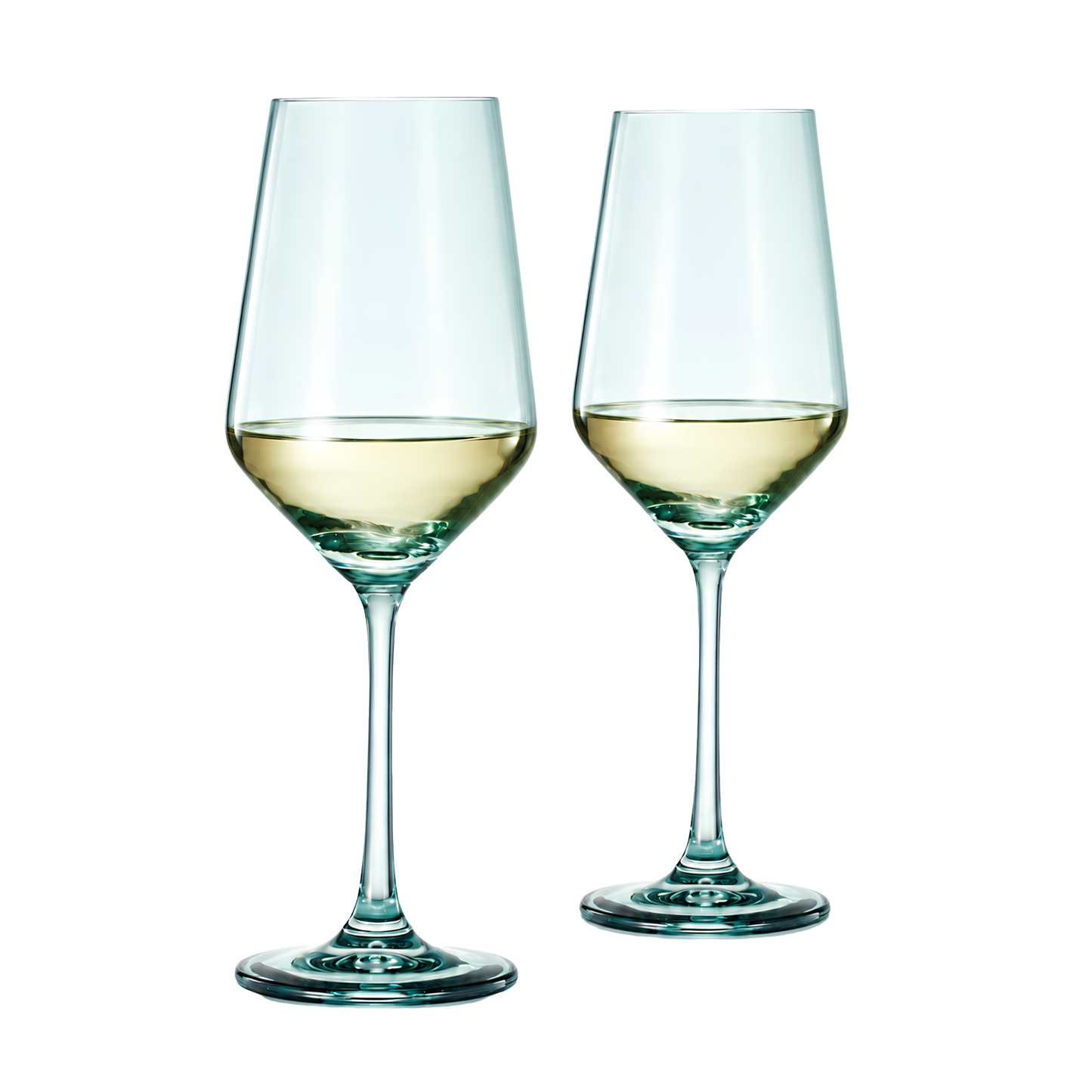 Elegant Set of Two Forest Green Stemmed Glasses