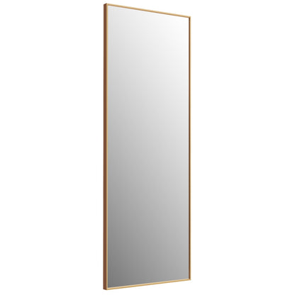 Espejo de cuerpo entero de 59 pulgadas, espejo de dormitorio rectangular grande, dorado