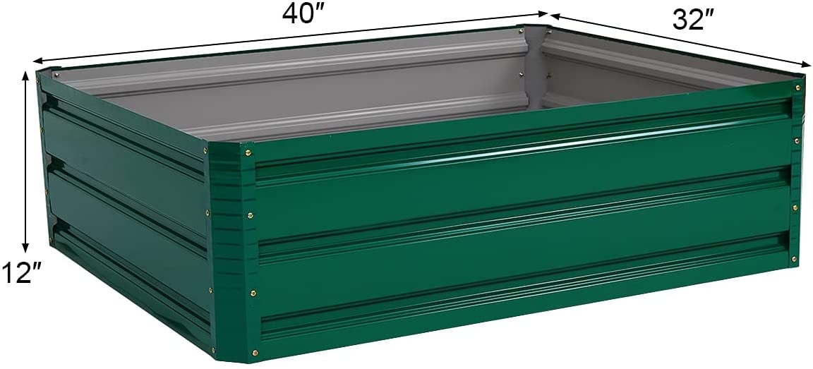 Cama de jardín elevada de 40 x 32 pulgadas para plantar verduras y flores