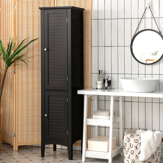 Armario de almacenamiento de baño independiente para cocina y sala de estar - Negro