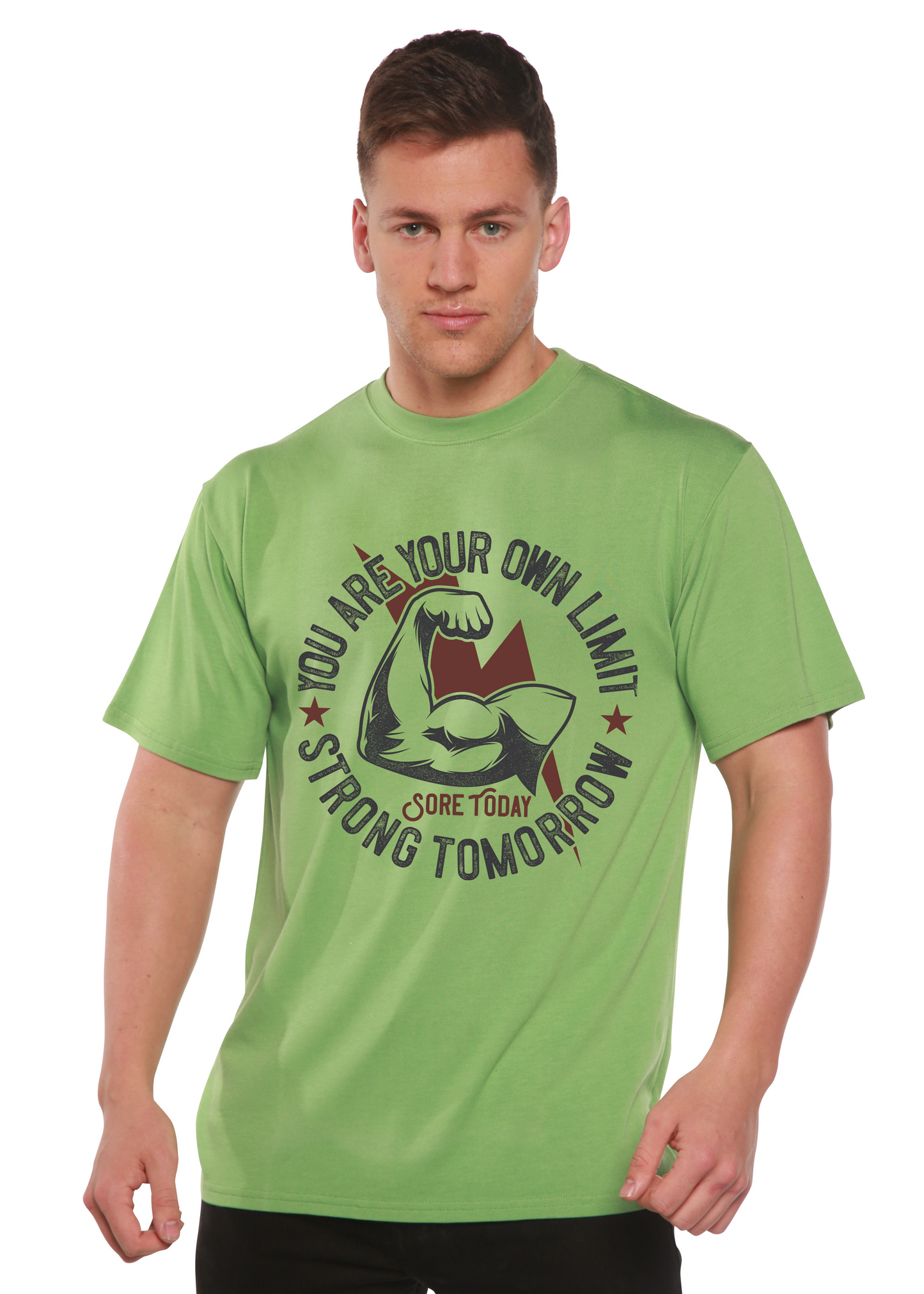 Strong Tomorrow men's lime green bamboo viscose/organic cotton graphic tee by Spun Bamboo short sleeve on Tampa Home & Garden Store