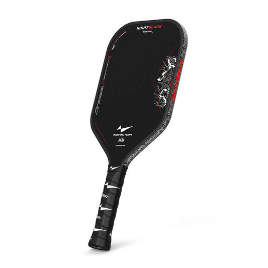 Nightblade Pickleball Paddle 16mm by Warping Point, black face with red accents on Tampa Home & Garden Store