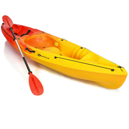 GemGear single sit-on-top kayak in yellow-orange gradient with detachable aluminum paddle on Tampa Home & Garden Store