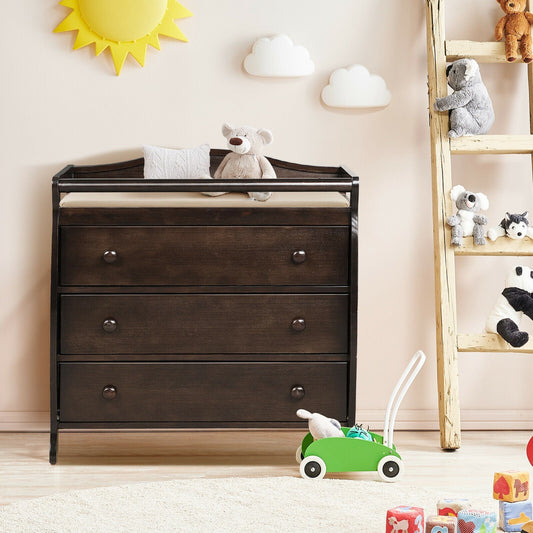 Baby Changing Table Infant Diaper with 3 Drawers and Safety Belt - Tampa Home & Garden Store