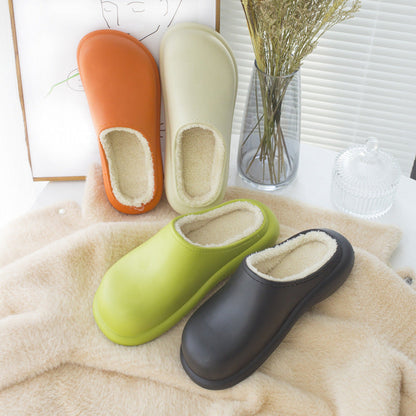 Stevvex plush memory-foam slippers for women in orange, cream, lime, black; four-color set on Tampa Home & Garden Store
