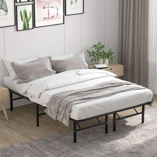 Twin/Full/Queen Size Foldable Metal Platform Bed with Tool-Free Assembly-Full Size - Tampa Home & Garden Store