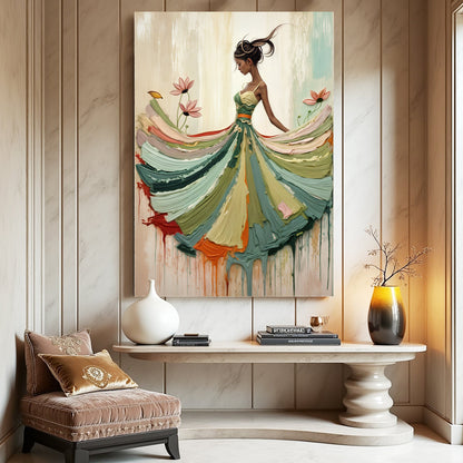 Blooming Modern Abstract Wall Art canvas by Tailored Canvases in a colorful gown on Tampa Home & Garden Store