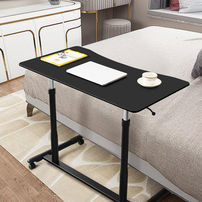 Escritorio de computadora ajustable en altura, mesa para portátil con ruedas para sentarse o pararse - Negro